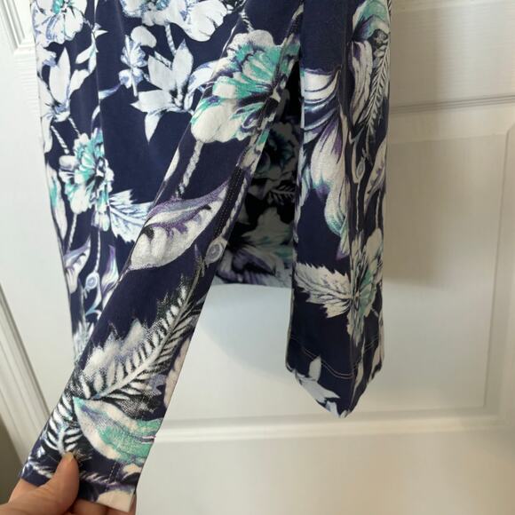 Soft Surroundings Wms Medium Purple Floral Dress Crossover Faux Wrap Cottagecore - Picture 5 of 9